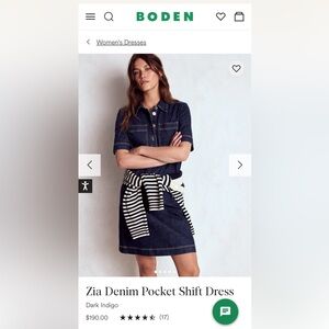 Boden denim shift Dress size 10 EUC